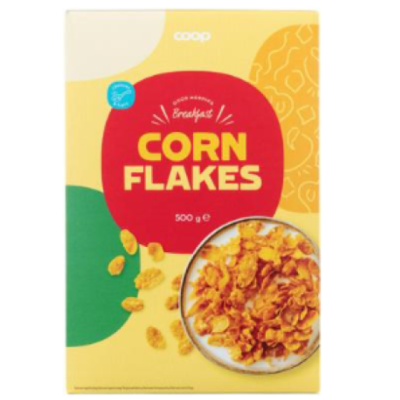 Кукурузные хлопья Coop Corn Flakes 500г