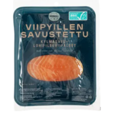 Ломтики лосося холодного копчения Herkku Viipyillen kylmäsavustetut lohiviipaleet 120 г